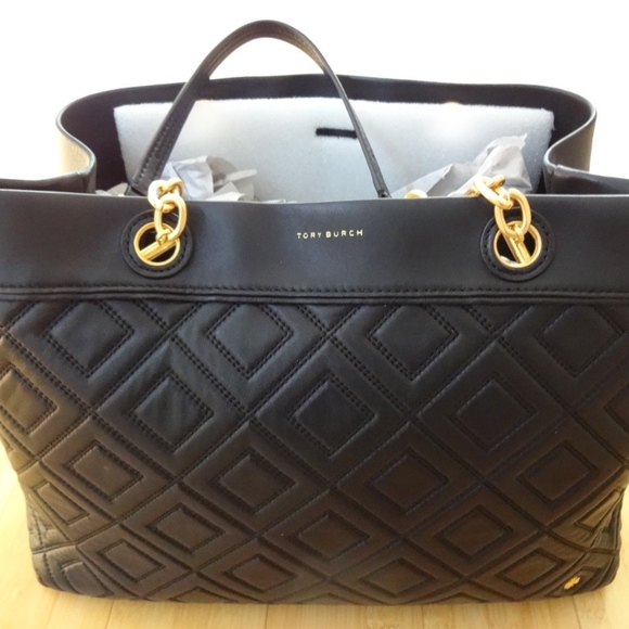 Tory Burch Fleming Triple Compartment Tote Black - Picture 2 of 8